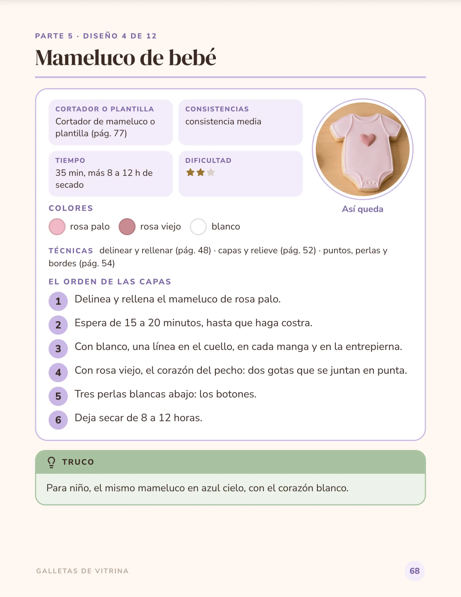 pág. 68 · el mameluco de bebé, paso a paso
